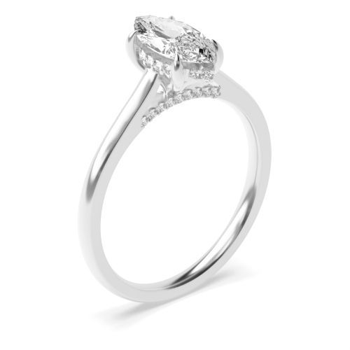 4 Prong Marquise Halo Engagement Ring