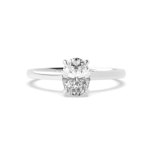 4 Prong Oval Flawlessness Side Stone Engagement Rings