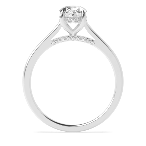4 Prong Oval Flawlessness Side Stone Engagement Rings
