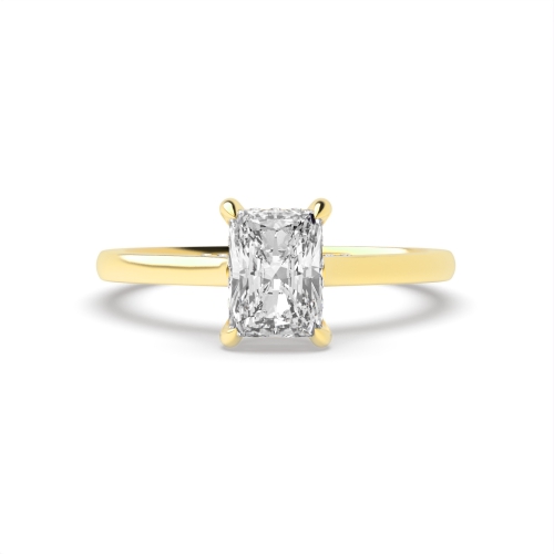 4 Prong Yellow Gold Flawlessness Side Stone Engagement Rings