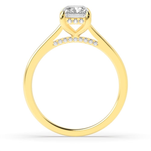 4 Prong Yellow Gold Flawlessness Side Stone Engagement Rings