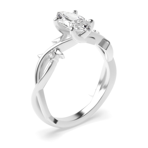 4 Prong Marquise Halo Engagement Ring