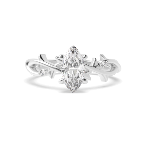 4 Prong Marquise Halo Engagement Ring