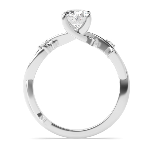 4 Prong Oval Wonderous Side Stone Engagement Rings