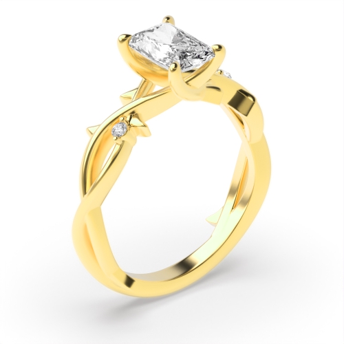 4 Prong Yellow Gold Wonderous Engagement Rings