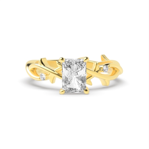 4 Prong Yellow Gold Wonderous Engagement Rings