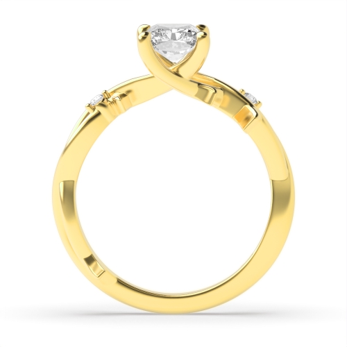 4 Prong Yellow Gold Wonderous Engagement Rings