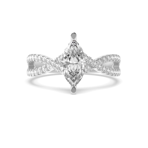 4 Prong Marquise Halo Engagement Ring