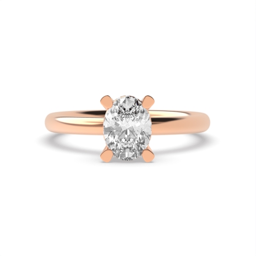 4 Prong Rose Gold Gemstone Halo Engagement Rings