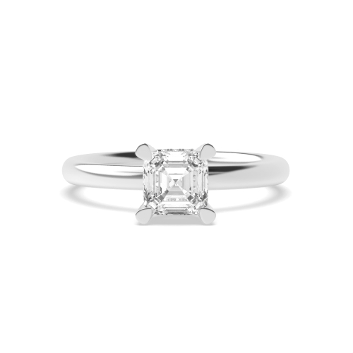 4 Prong Asscher Gemstone Engagement Rings