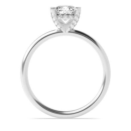 4 Prong Cushion Gemstone Halo Engagement Rings