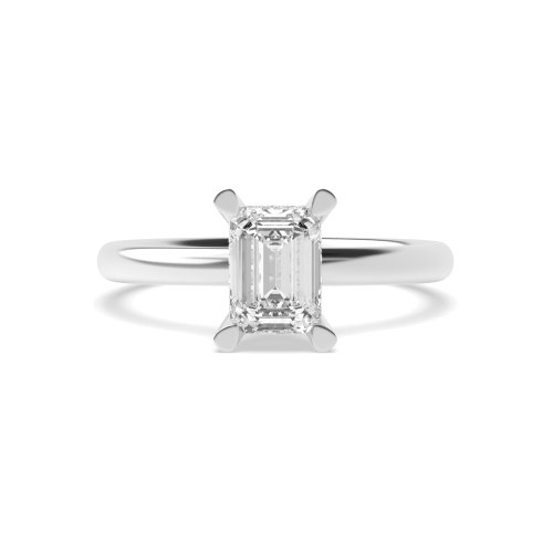 4 Prong Emerald Halo Engagement Ring