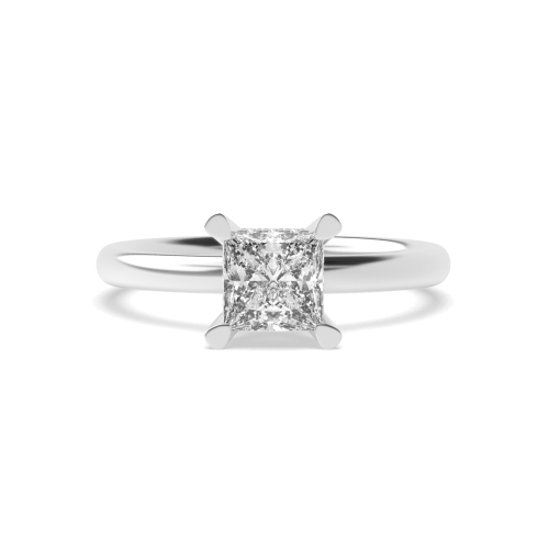 4 Prong Princess Gemstone Engagement Rings