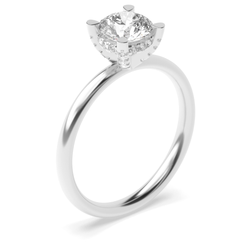4 Prong Round Gemstone Engagement Rings