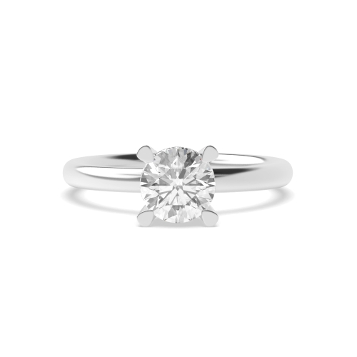 4 Prong Round Gemstone Engagement Rings
