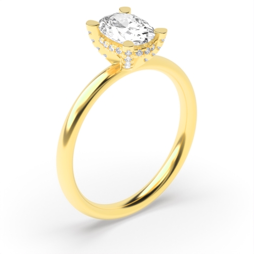 4 Prong Yellow Gold Gemstone Engagement Rings