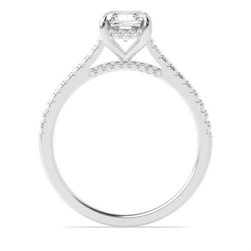4 Prong Asscher Halo Engagement Ring