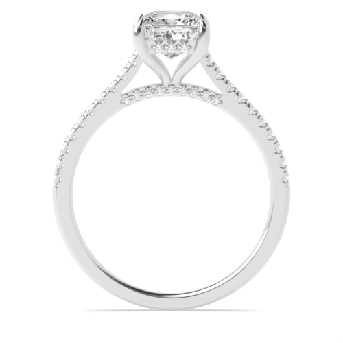 4 Prong Princess Halo Engagement Ring