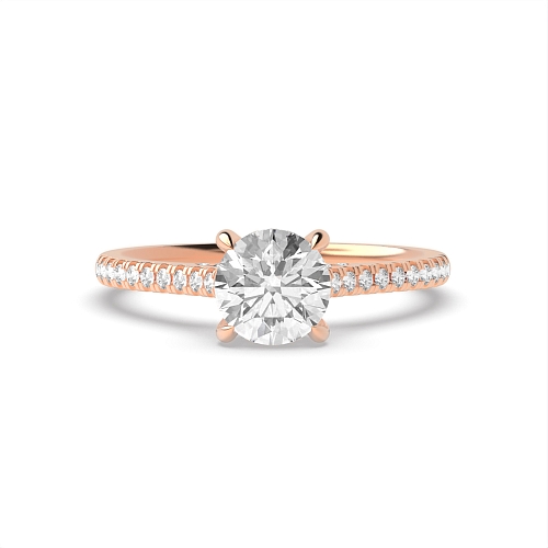 Rose Gold hidden halo high set Halo Engagement Rings