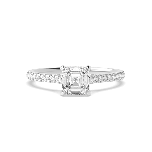 Cushion hidden halo high set Halo Engagement Rings