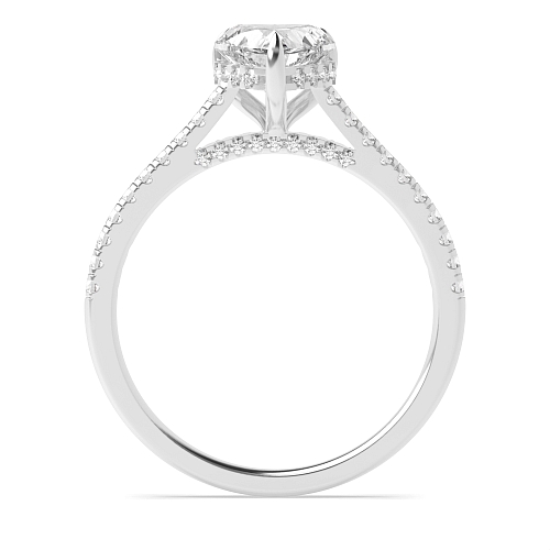 Prong Heart hidden halo high set Engagement Rings