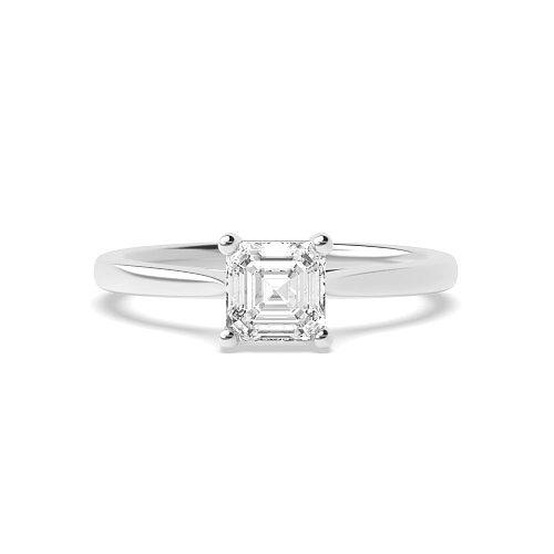 Asscher Basket set tapered shoulder Engagement Rings