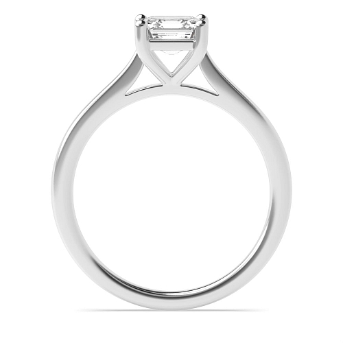 Asscher Basket set tapered shoulder Engagement Rings
