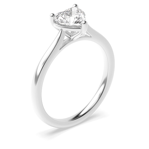 Prong Heart Basket set tapered shoulder Engagement Rings