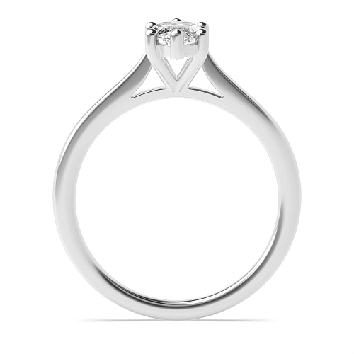 4 Prong Marquise Basket Set Tapered Shoulder Solitaire Engagement Ring