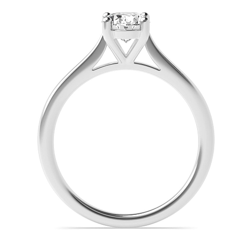 4 Prong Oval Basket Set Tapered Shoulder Solitaire Engagement Ring