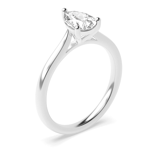 Prong Pear Basket set tapered shoulder Engagement Rings