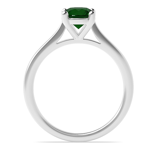 Basket set tapered shoulder Emerald Engagement Rings
