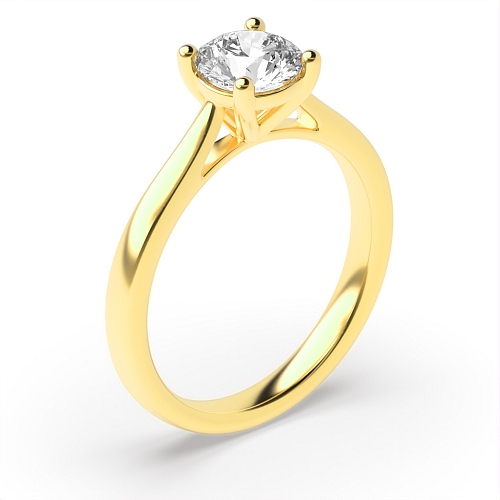 Round Yellow Gold Solitaire Engagement Ring