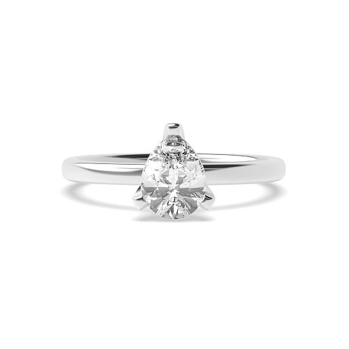 Prong Pear Modern basket Engagement Rings