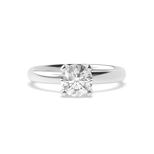 Round Naturally Mined Diamond Solitaire Engagement Ring