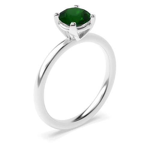 Modern basket Emerald Engagement Rings