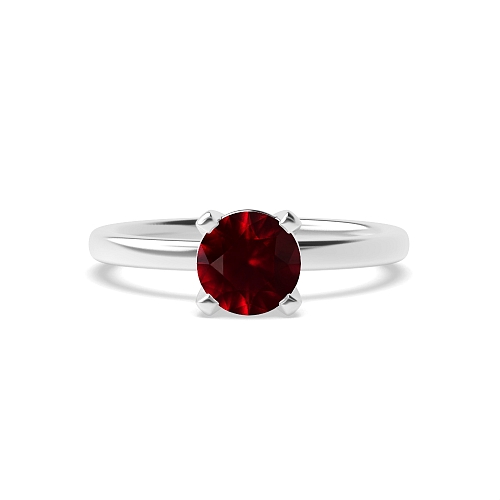 Modern basket Ruby Engagement Rings