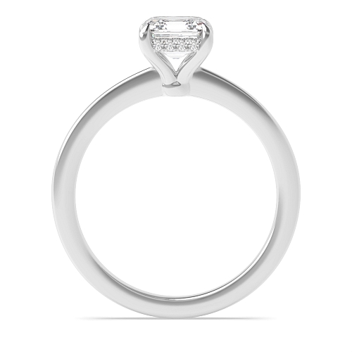 Asscher Hidden halo claw Engagement Rings