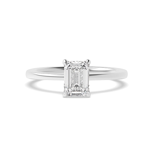 Emerald Hidden halo claw Engagement Rings