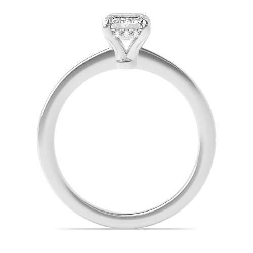 Emerald Hidden halo claw Engagement Rings