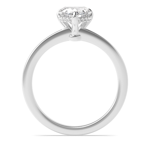 Prong Heart Hidden halo claw Engagement Rings