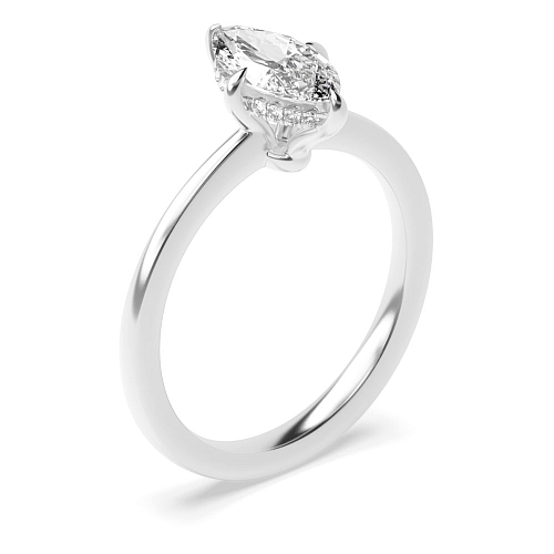 Marquise Hidden halo claw Engagement Rings