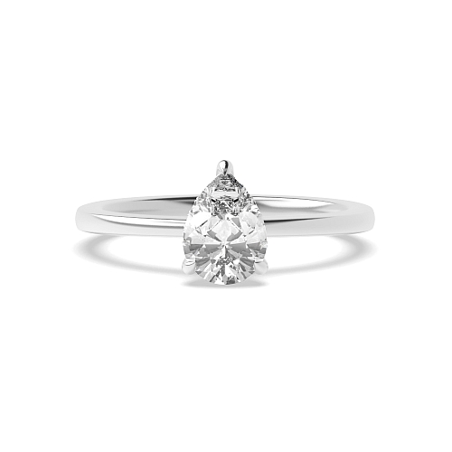 Prong Pear Hidden halo claw Engagement Rings
