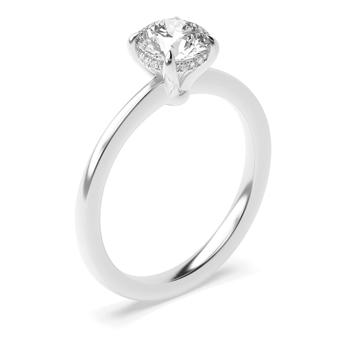 4 Prong Hidden halo claw Engagement Rings