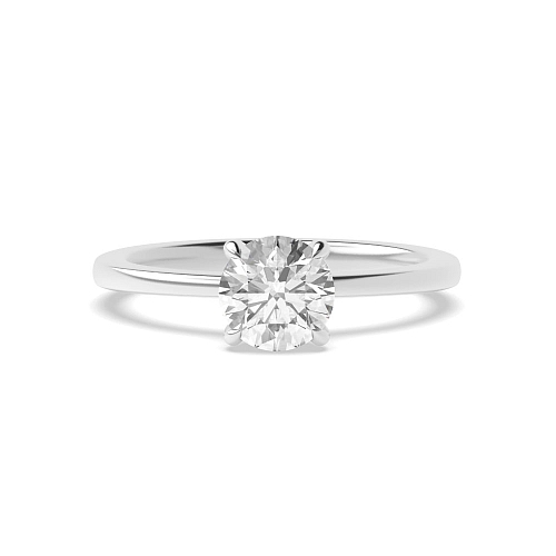 4 Prong Hidden halo claw Engagement Rings