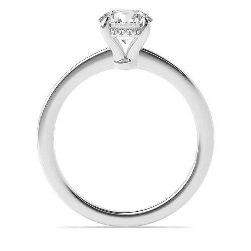 4 Prong Hidden halo claw Engagement Rings