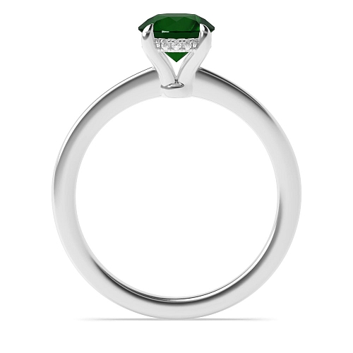 Hidden halo claw Emerald Engagement Rings