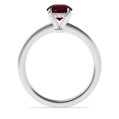 Hidden halo claw Ruby Engagement Rings