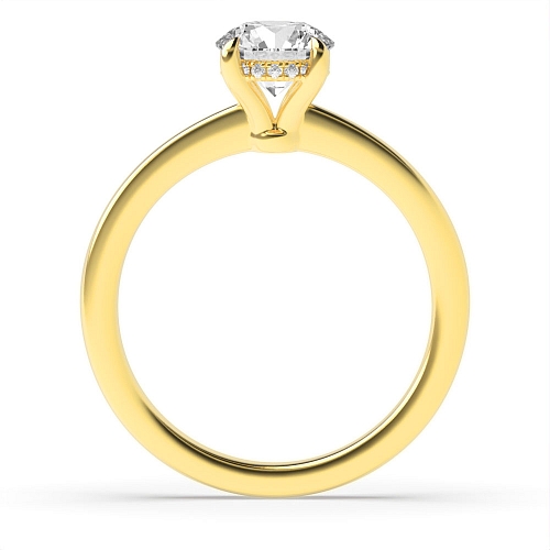 Yellow Gold Hidden halo claw Engagement Rings