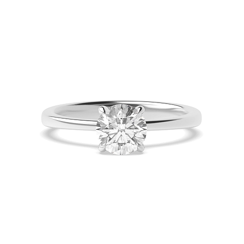 Round Platinum Solitaire Engagement Ring